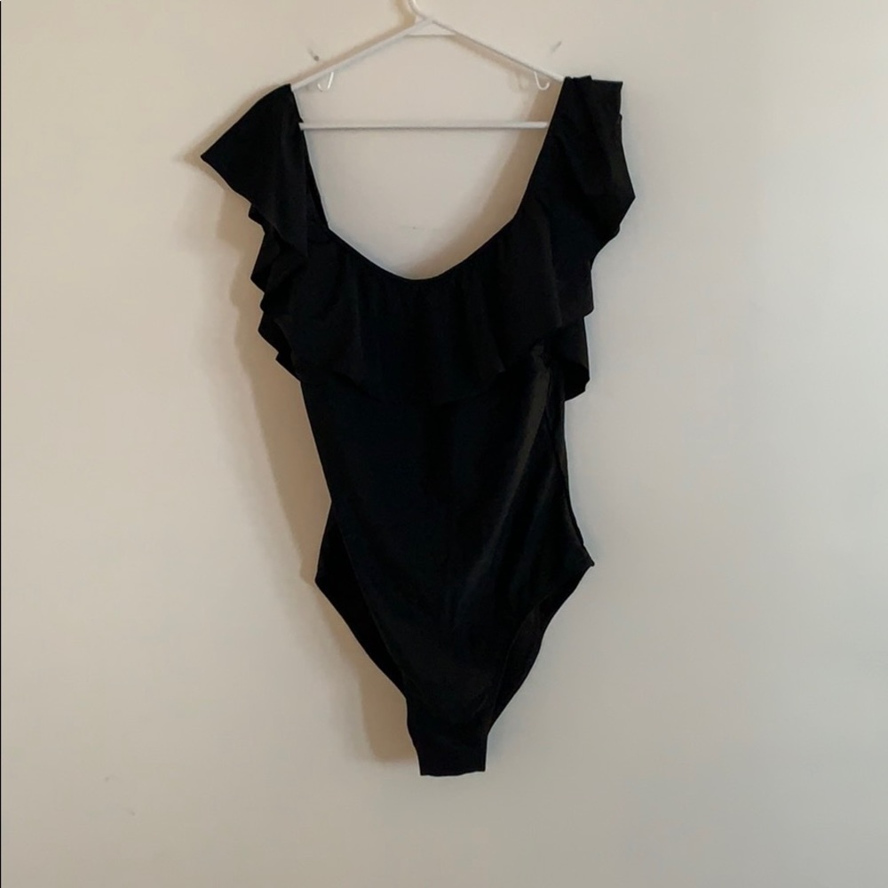 Shoulder Ruffled One Piece